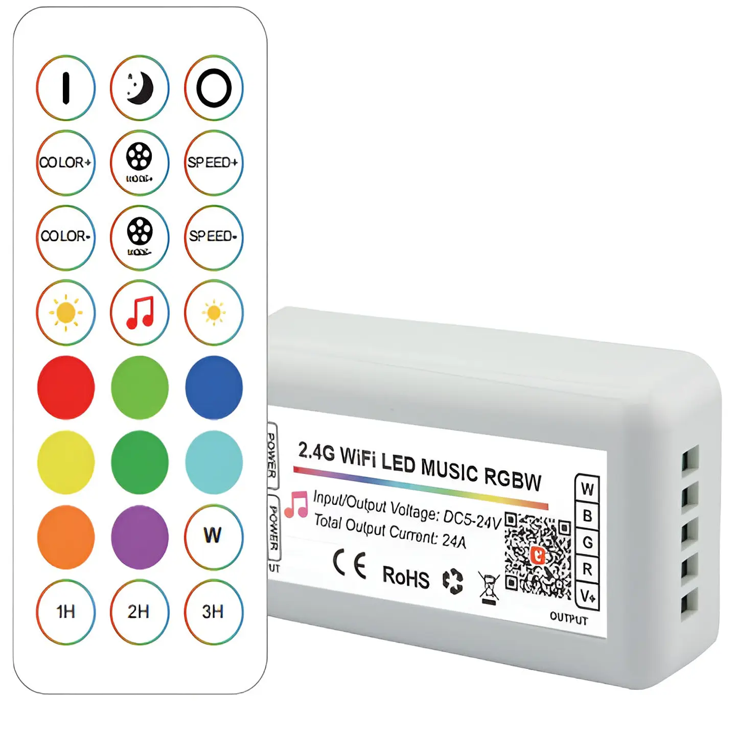 Controlador Tuya Wifi 2.4G RF RGBW LED 24 teclas [HLP-YS-WIFI-RF24-04] 1