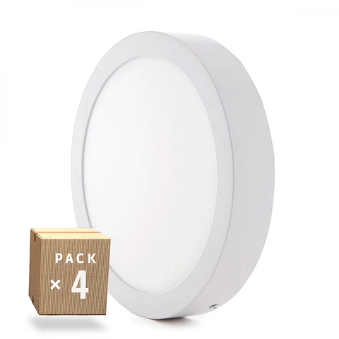 Pacote de 4 plafons LED 12W 870Lm 2700ºK Superficie 40.000H [GR-MZMD01-12W-WW-PK4-AP]