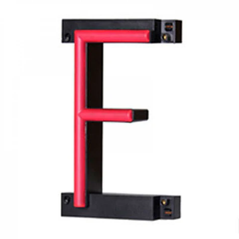 Letra LED Neon F Largura 84Mm Alto 161Mm Fundo 38Mm