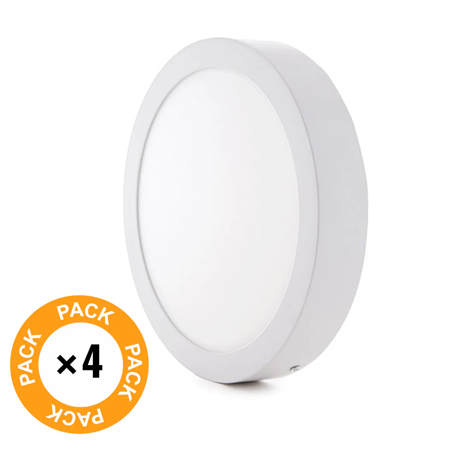 Pack de 4 plafons LED 12W 930Lm 4200ÂºK SuperfÃ­cie 40.000H [GR-MZMD01-12W-W-PK4-AP] 2