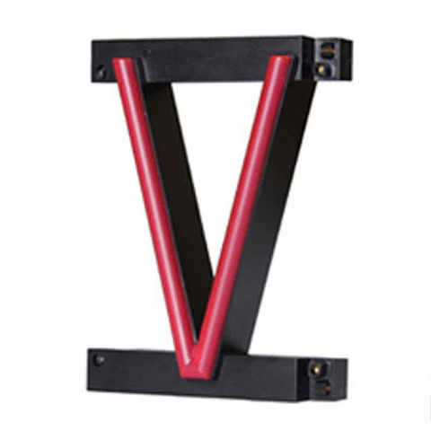 Letra LED Neon V Largura 108Mm Alto 161Mm Fundo 38Mm