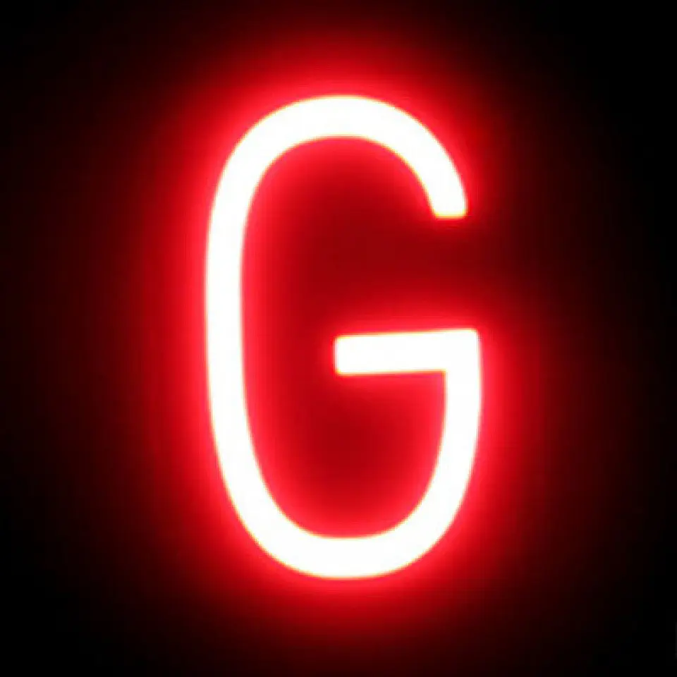 Letra LED Neon G Largura 100MmÂ Alto 161Mm Fundo 38Mm 2