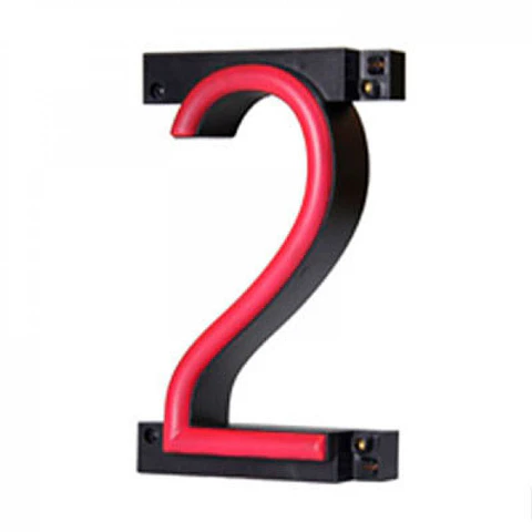 NÃºmero LED Neon 2 Largura 84Mm Alto 161Mm Fundo 38Mm