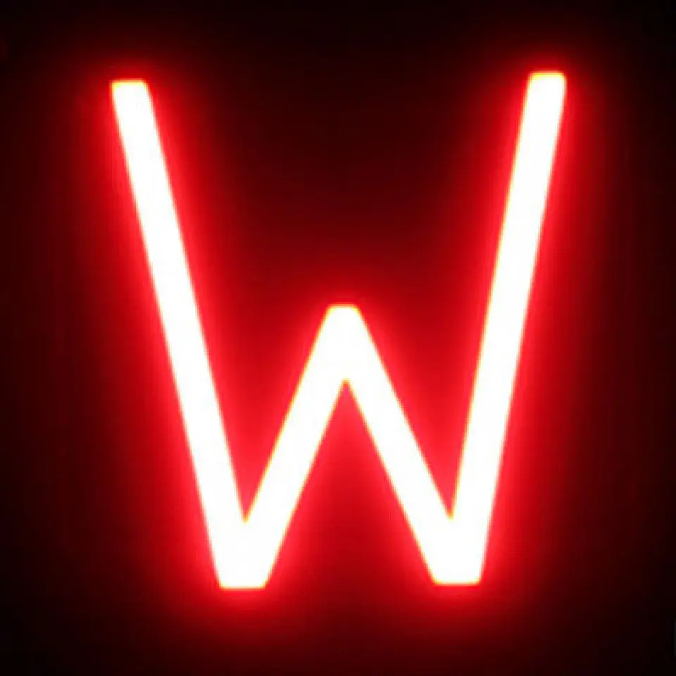 Letra LED Neon W Largura 146MmÂ Alto 161Mm Fundo 38Mm 2