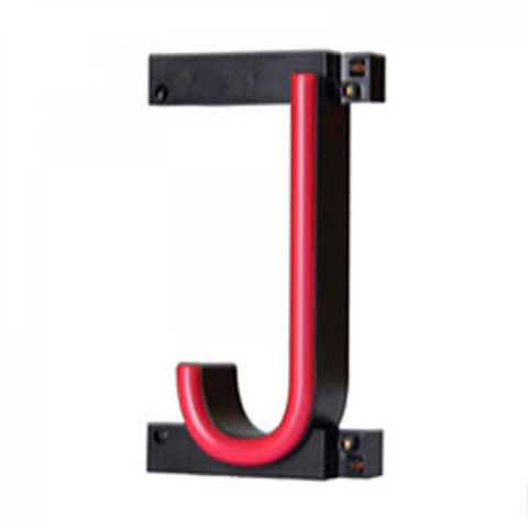 Letra LED Neon J Largura 74Mm Alto 161Mm Fundo 38Mm