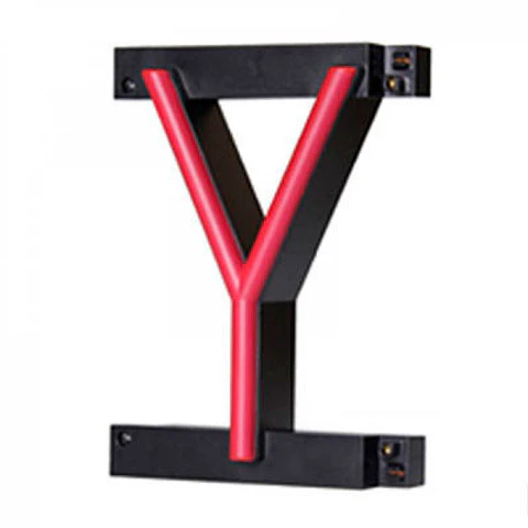 Letra LED Neon Y Largura 105Mm Alto 161Mm Fundo 38Mm