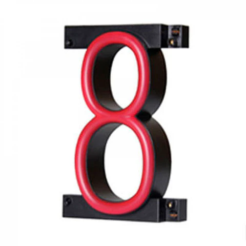 NÃºmero LED Neon 8 Largura 90Mm Alto 161Mm Fundo 38Mm