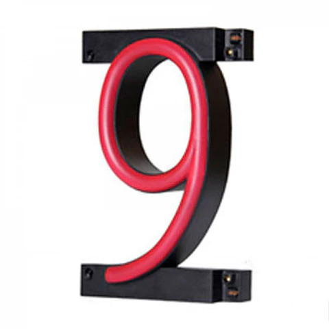NÃºmero LED Neon 9 Largura 90Mm Alto 161Mm Fundo 38Mm