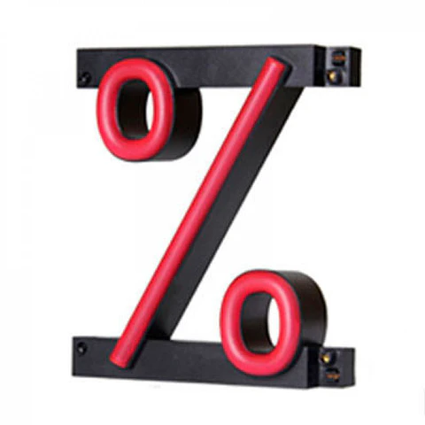 Simmbolo LED Neon % Largura 128Mm Alto 161Mm Fundo 38Mm