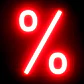 Simmbolo LED Neon % Largura 128MmÂ Alto 161Mm Fundo 38Mm - Thumbnail 2