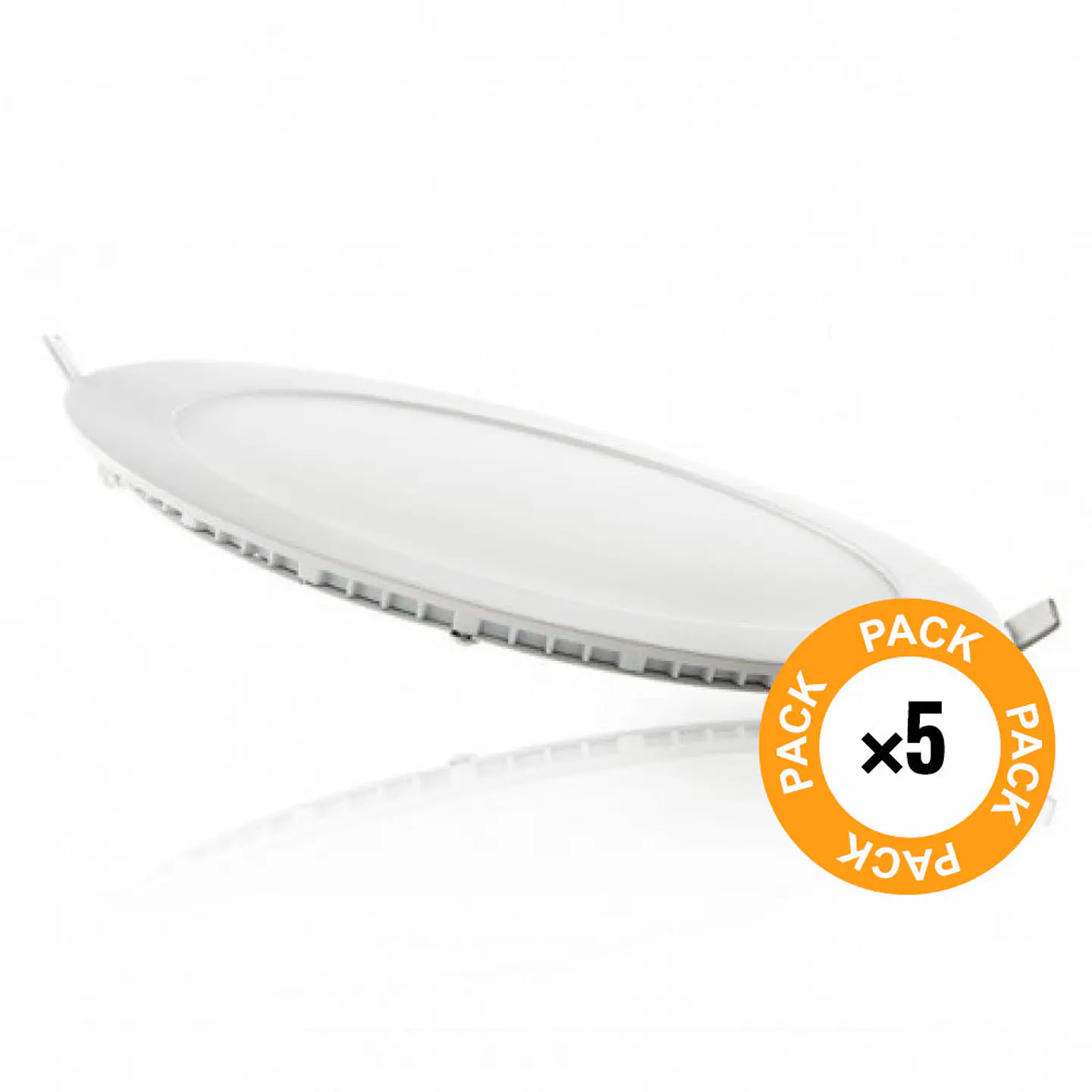 Pacote de 5 PainÃ©is LED 20W 2000Lm 4200ÂºK Circular 40.000H [PE-1011P5-W] 2