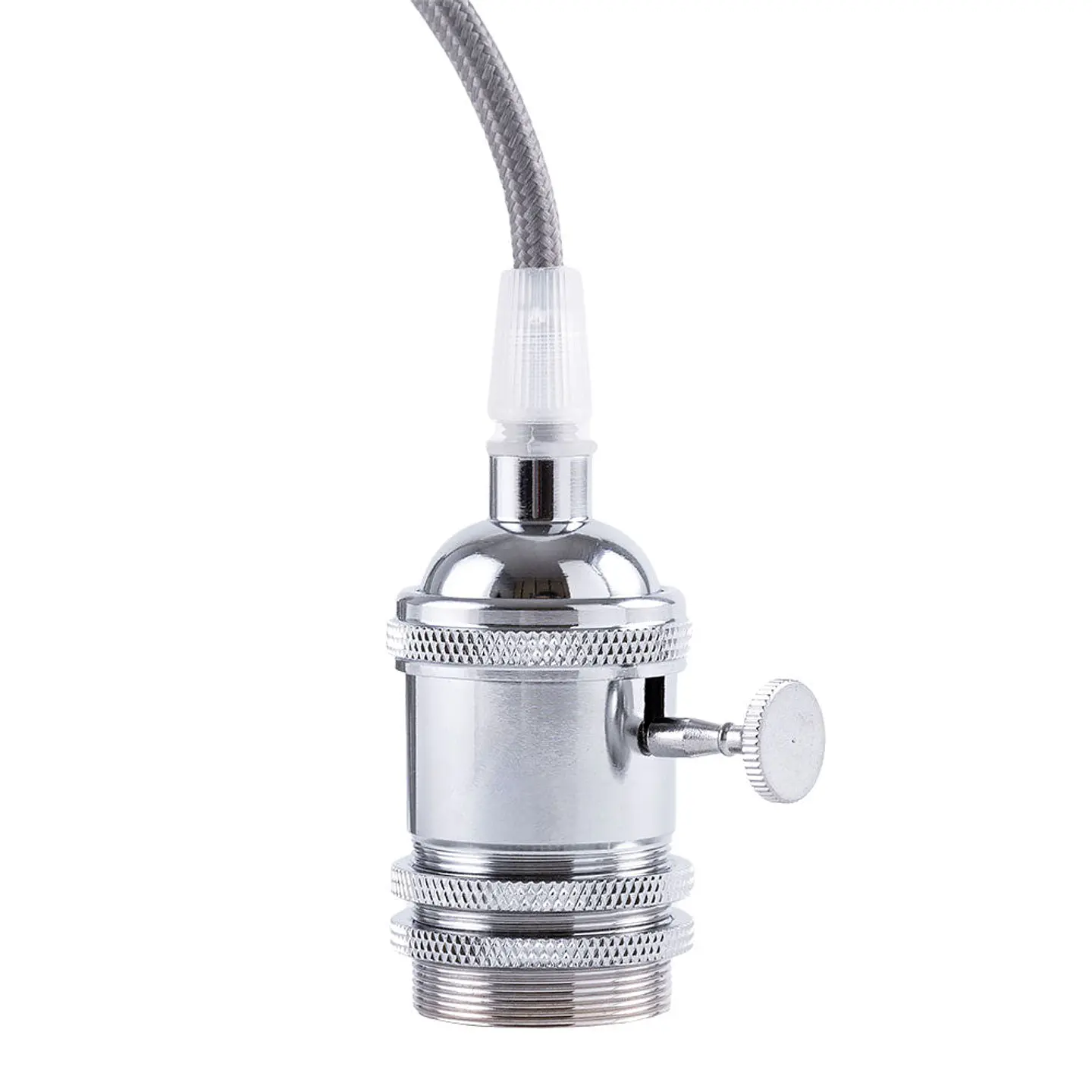 Pendel E27 Cabo 1000 X 0,75MmÂ Tecido- Roseta - Interruptor - 2 argolas [SC-MPL004] 2