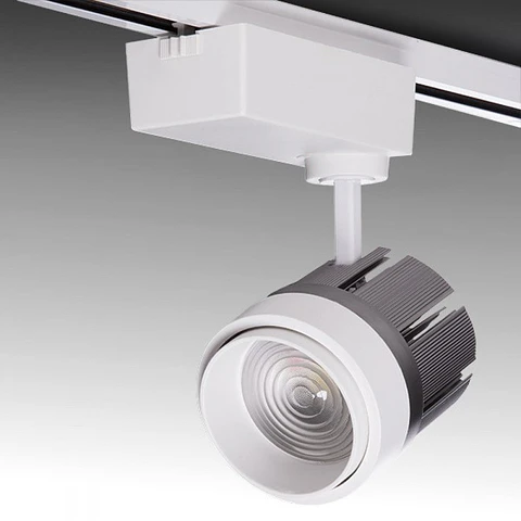 Refletor LED de Trilho 30W 2.700Lm CRI90 6000ºK "Kayla" Trifasico Abertura VariÃ¡vel 50.000H [GMD-FTL03-T-30-CW]
