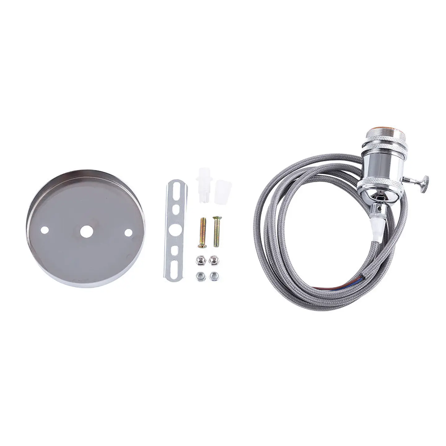 Pendel E27 Cabo 1000 X 0,75MmÂ Tecido- Roseta - Interruptor - 2 argolas [SC-MPL004] 4