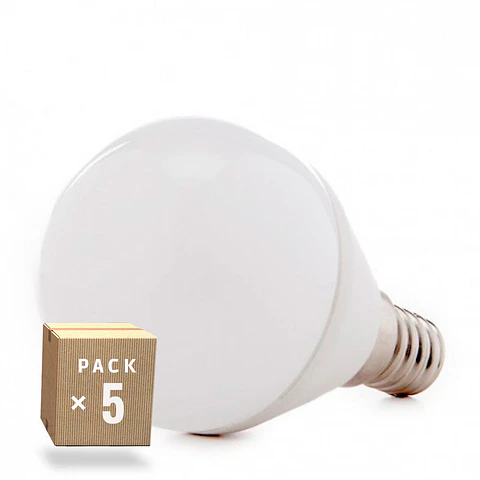 Pack 5 Lampadas LED E14 7W 500Lm 2700ºK 40.000H [HO-C37-E14-7W-RC-WW-PK5-AP]