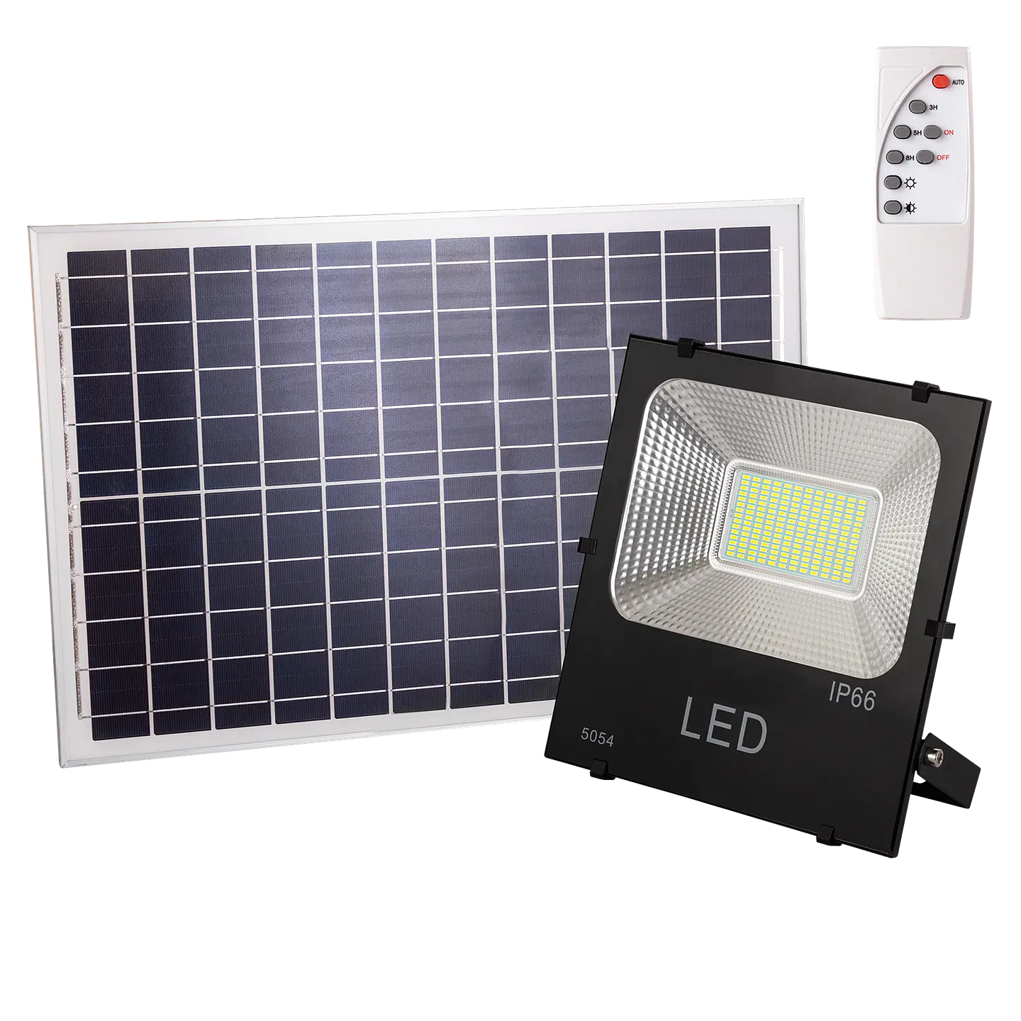Holofote LED 100W 10.000Lm 6000ÂºK Sensor Solar 100W + Painel de Controle Remoto 6V/25W 40.000H [PL-626005-CW] 1