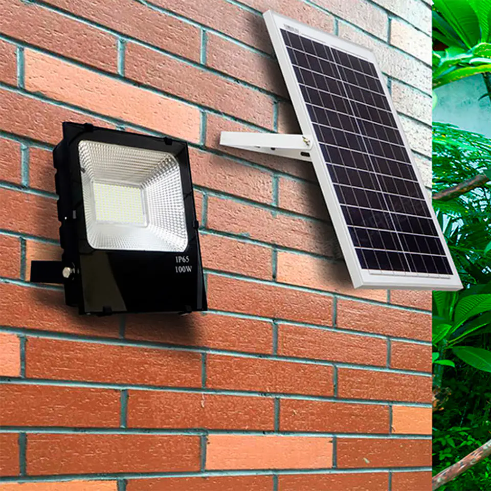 Holofote LED 100W 10.000Lm 6000ÂºK Sensor Solar 100W + Painel de Controle Remoto 6V/25W 40.000H [PL-626005-CW] 2