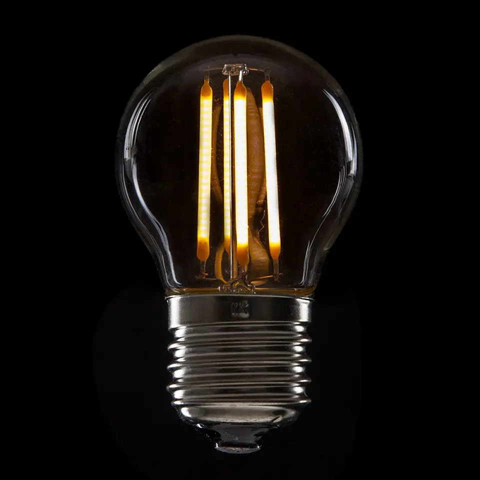 LÃ¢mpada LED E27 4W 288Lm 2000ÂºK Filamento G45 40.000H [HO-LF-G45-E27-4W-WW] 1