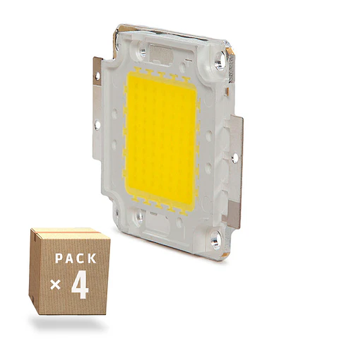 Pacote de 4 LEDs de Alta Potencia 50W 5000Lm 6000ºK COB30 50.000H [CH-LED-50W-30MIL-CW-PK4-AP]