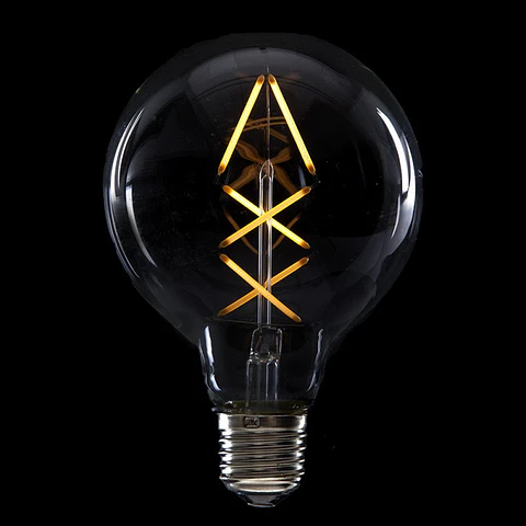 Lampada LED E27 4W 288Lm 2000ºK Filamento G95 40.000H [HO-LF-G95FI-E27-6WWW]