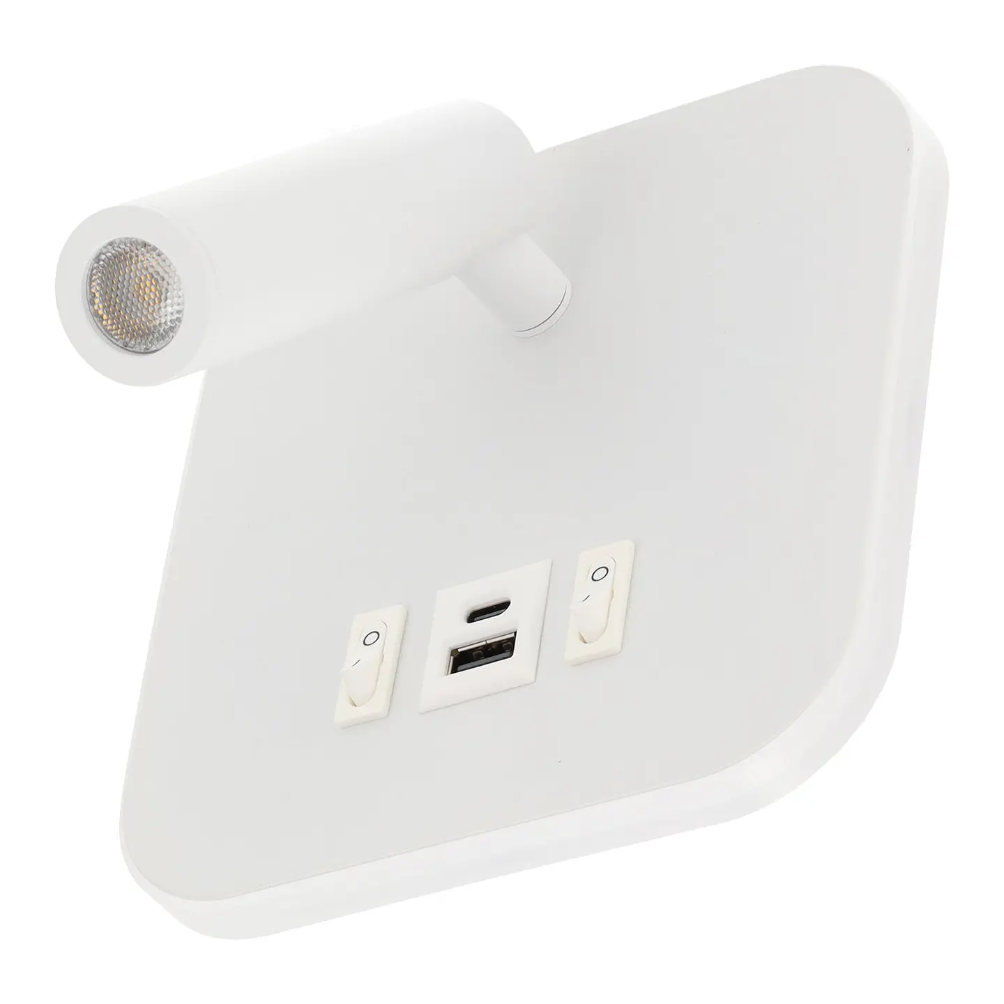 Foco LED quadrado de 9 W com saÃ­da USB-C, 630 lm, 3000 K, branco 2