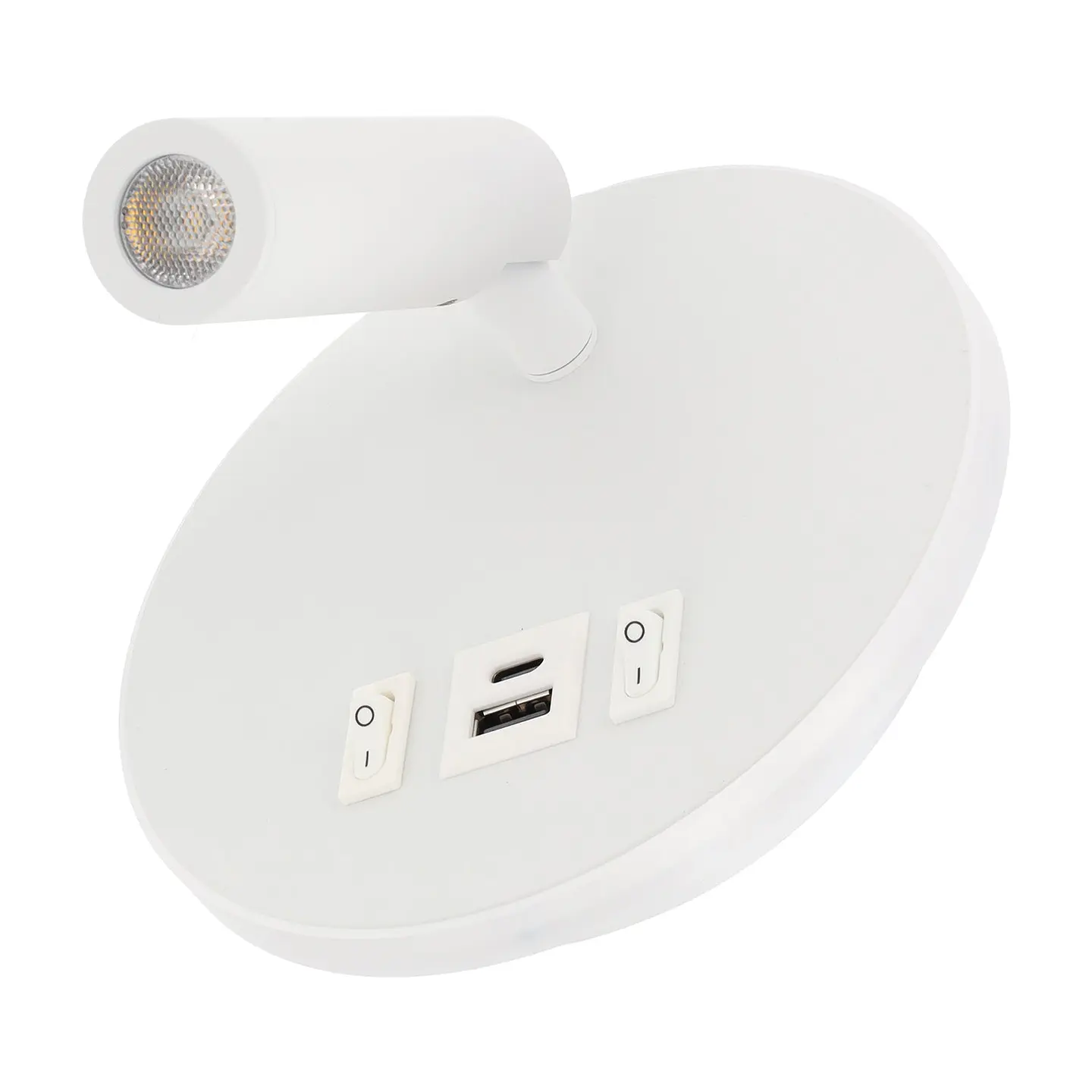 Foco LED redondo de 9 W com saÃ­da USB-C, 630 lm, 3000 K, branco 2