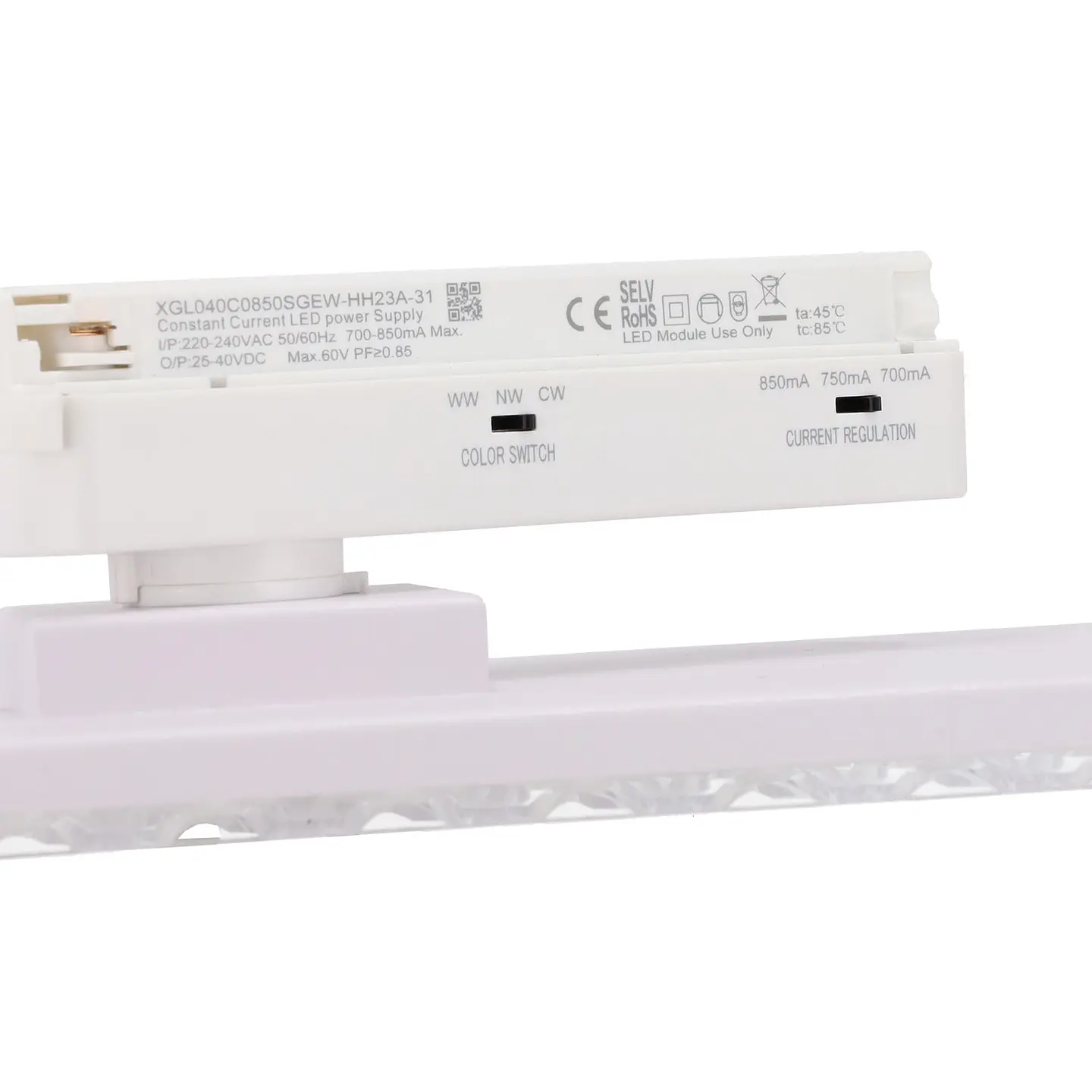 Lumiaria de calha LED CCT de 30 W 