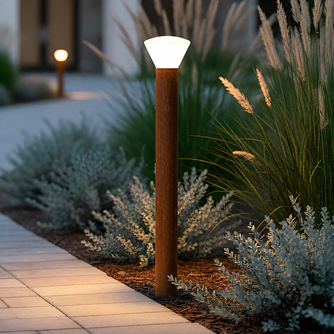 Sinalizador LED Externo "Digos" 100cm 5W 220VAC 3000ºK Marrom Ã“xido