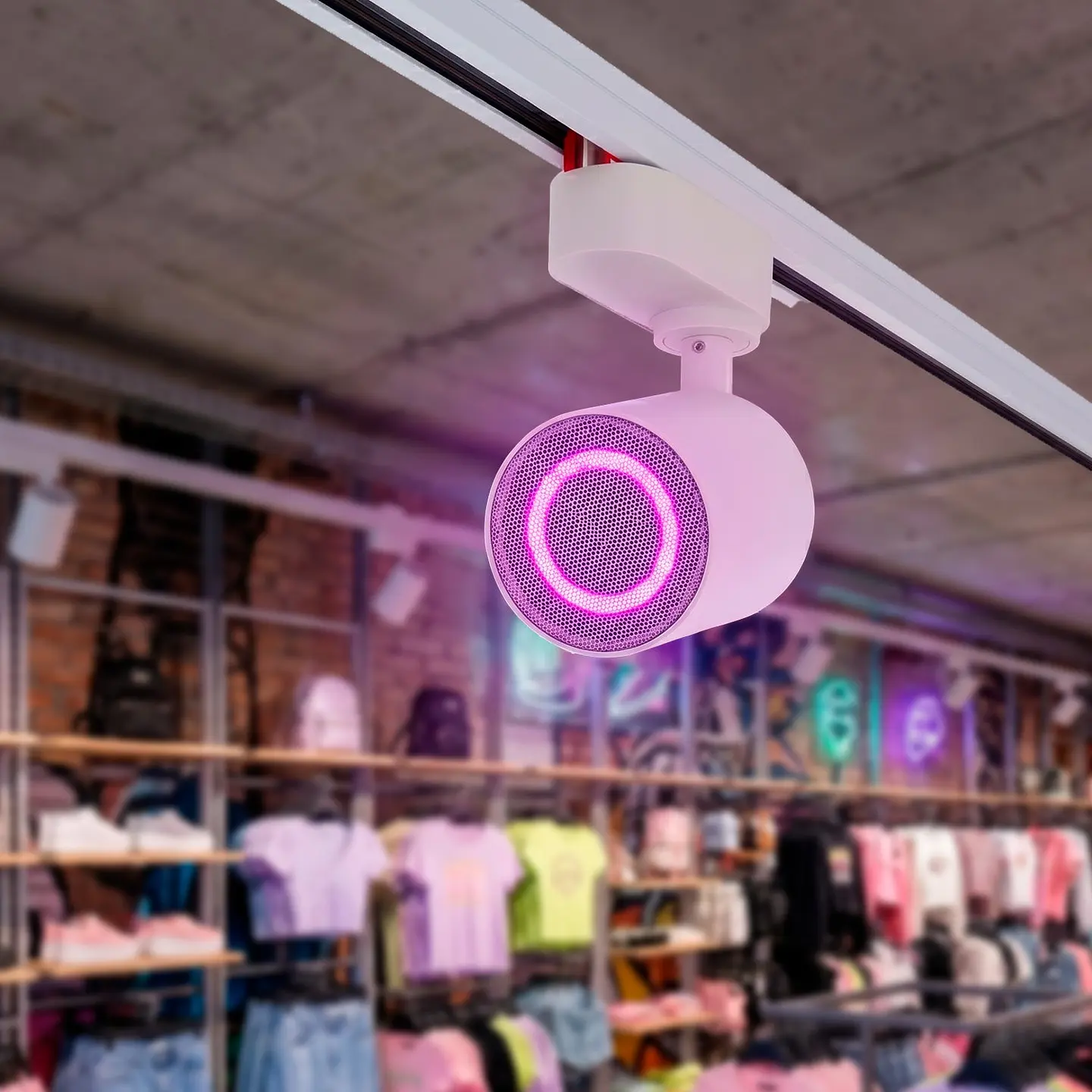 Altifalante Bluetooth monofÃ¡sico de 20 W para calha de iluminaÃ§Ã£o, branco 6