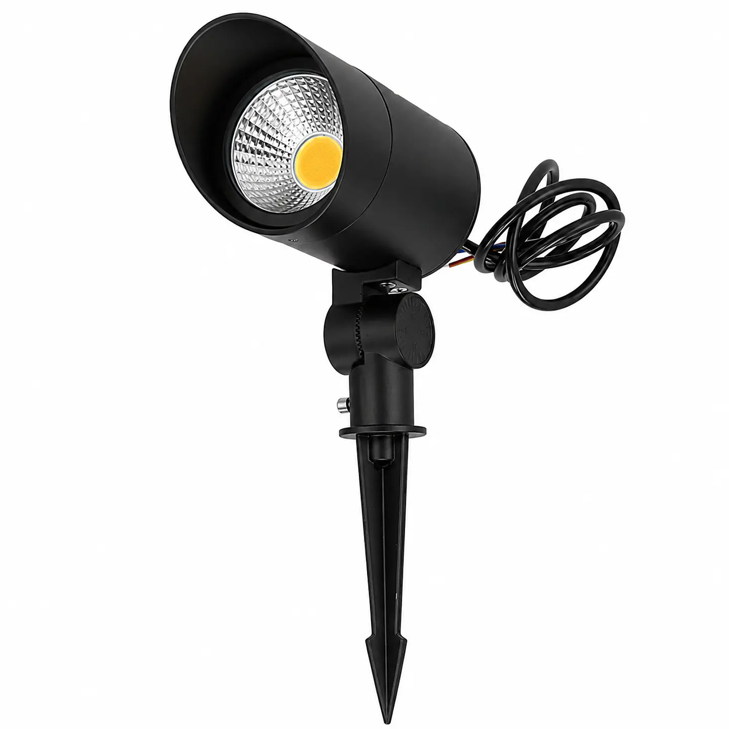 Foco de jardim LED COB de 24 W, 2160 lm, 2700 K, com ponta, 40.000 horas de vida Ãºtil, acabamento preto 1