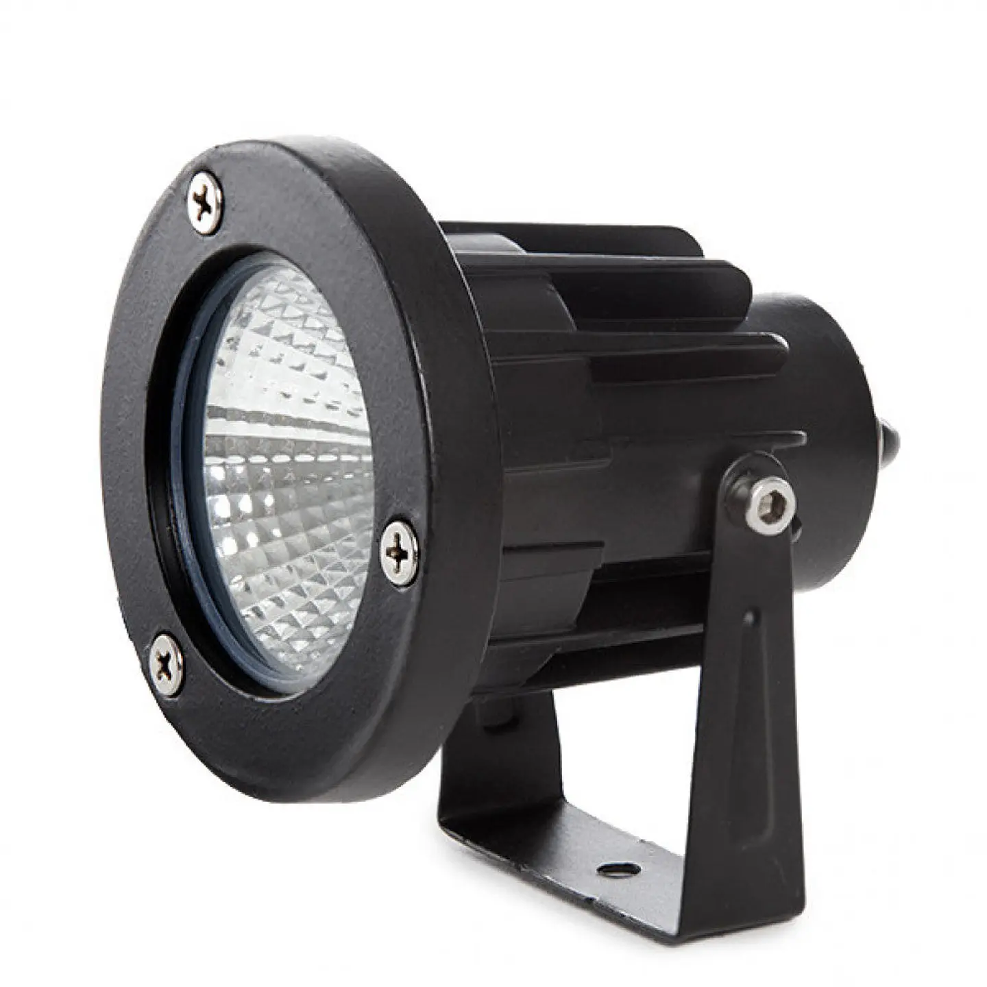 Foco de jardim LED COB de 18W, 1620lm, 6000K, com ponta, 40.000H, acabamento preto 2
