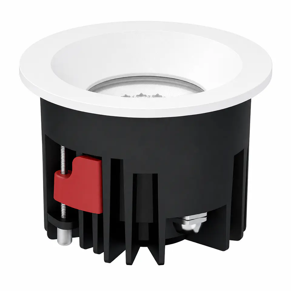 LuminÃ¡ria de encastrar LED de 12W, IP65, 90lm/W, recorte de 75mm, CCT (cor de luz ajustÃ¡vel) 1