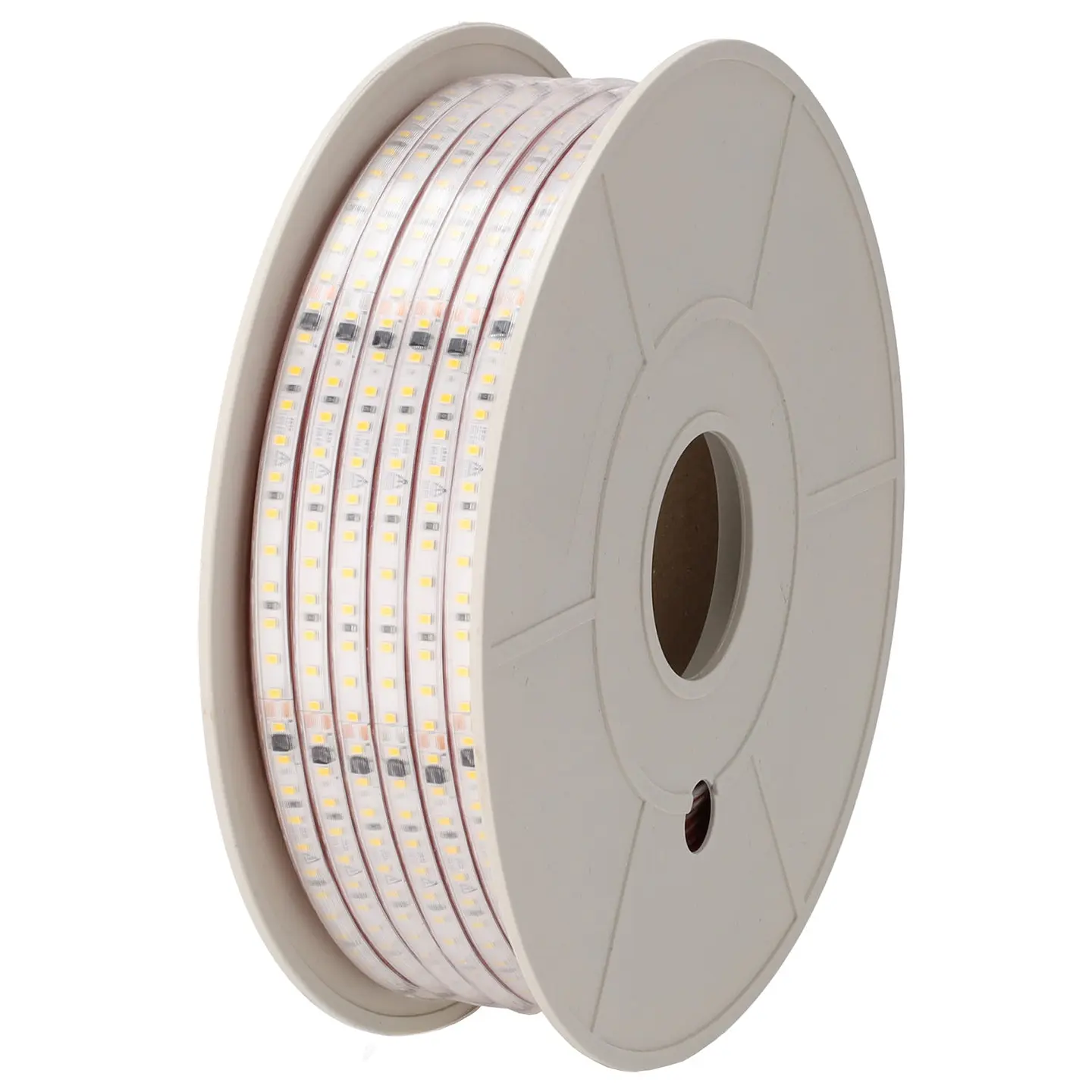 Fita de 120 LEDs/M 1500Lm/M 4000ÂºK SMD2835 Difusor MicroprismÃ¡tico Auto-retificado 220VAC IP65 x50M 40.000H 1
