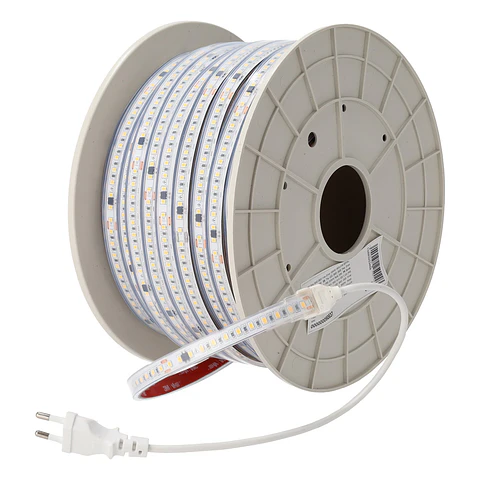 Fita de LED SMD 2835 Driver Livre 16W/M 1600Lm/M 220VAC IP65 6000ºK Rolo 50M
