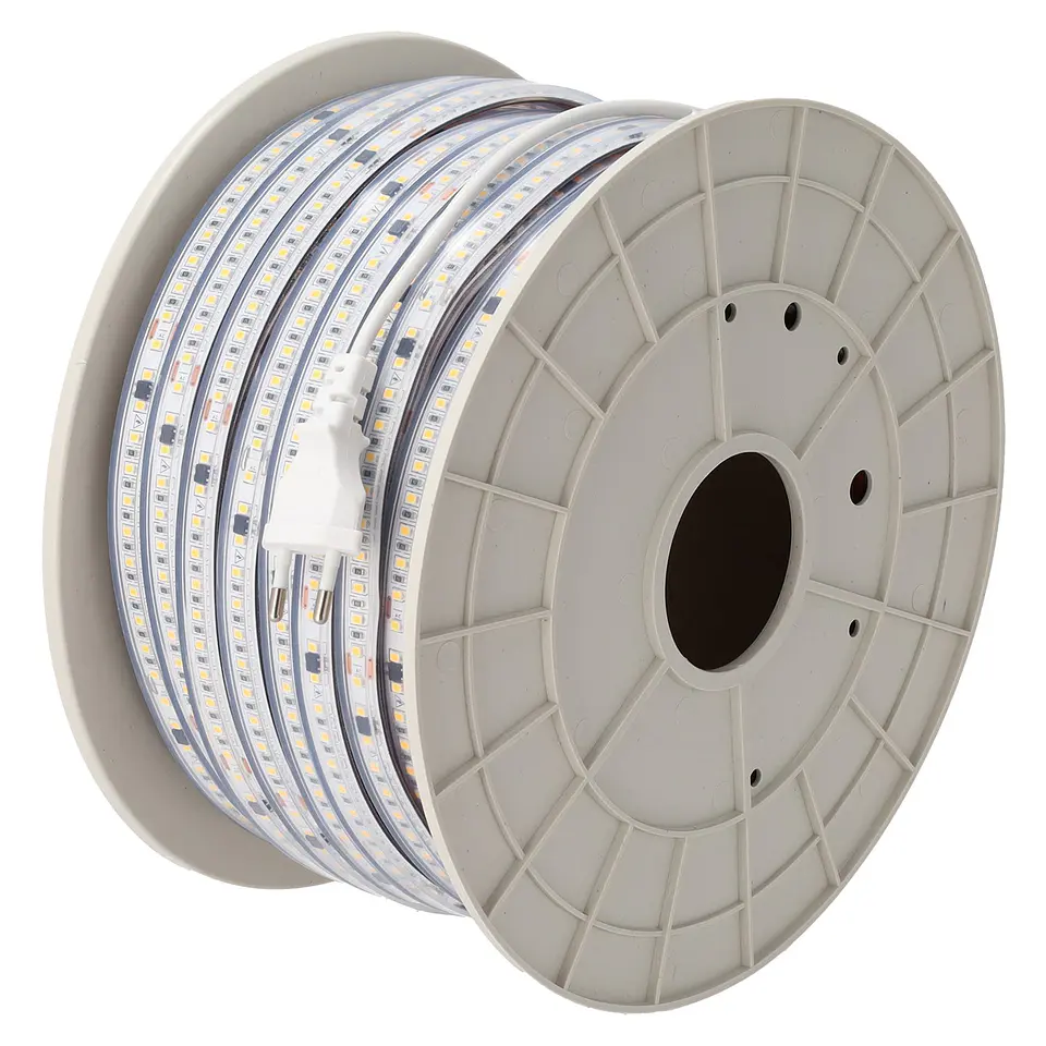 Fita de LED SMD 2835 Driver Livre 16W/M 1600Lm/M 220VAC IP65 6000ÂºK Rolo 50M 5