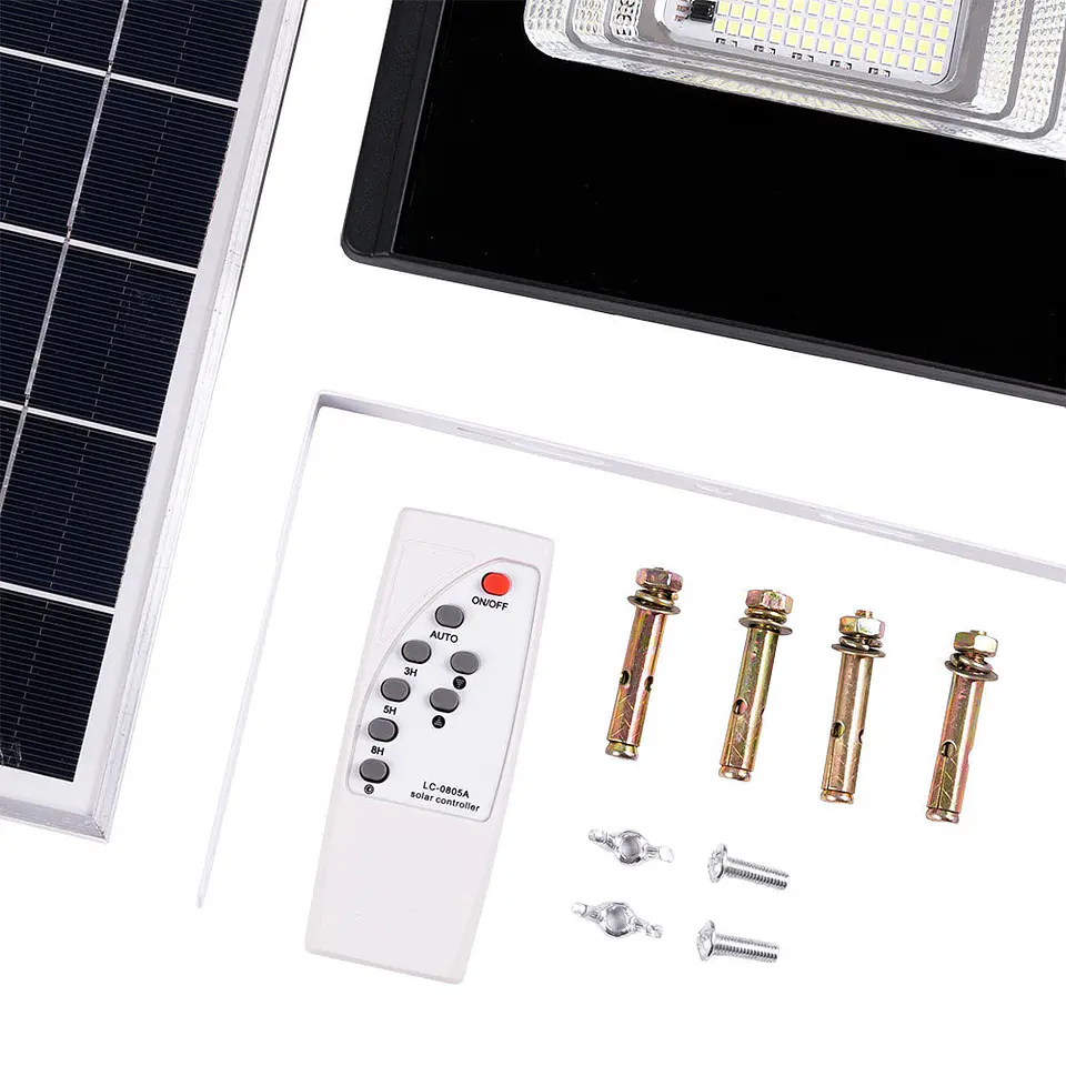 Holofote LED solar 30W 6500K Painel: Bateria 6V/6W: Controle remoto 3,2V/3000MaH [HO-SOLARFL-30W-01] 5