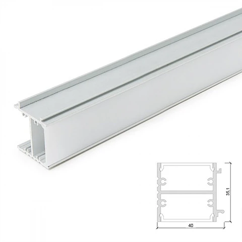 Perfil Aluminio Espelhos Leitoso X 1M