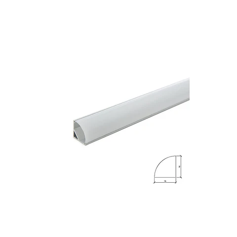 Perfil Aluminio Para A Tira LED Led Instalaçao Cantos - Difusor Leitoso X 1M