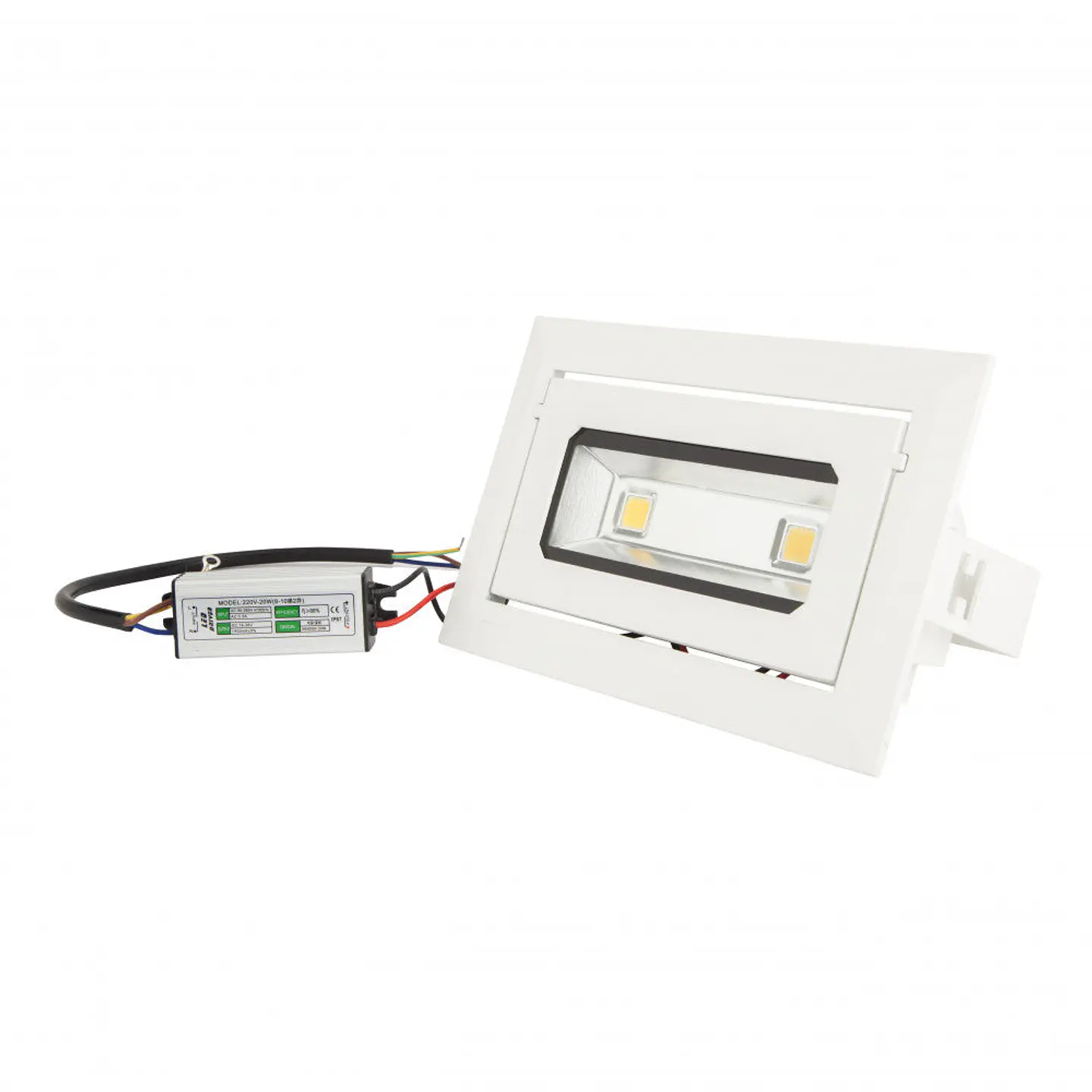 Foco Downlight LED 20W 1.800Lm 6000ÂºK Retangular InclinÃ¡vel 40.000H [HO-DRECTBAS-20W-CW] 5