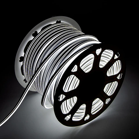 Mangueira Fita LED "Neon Flex" 6W 220VAC 8x18mm Dupla 120xSMD2835 6W/M x1M 40.000H [HO-NSPVC8x16DOY220G]