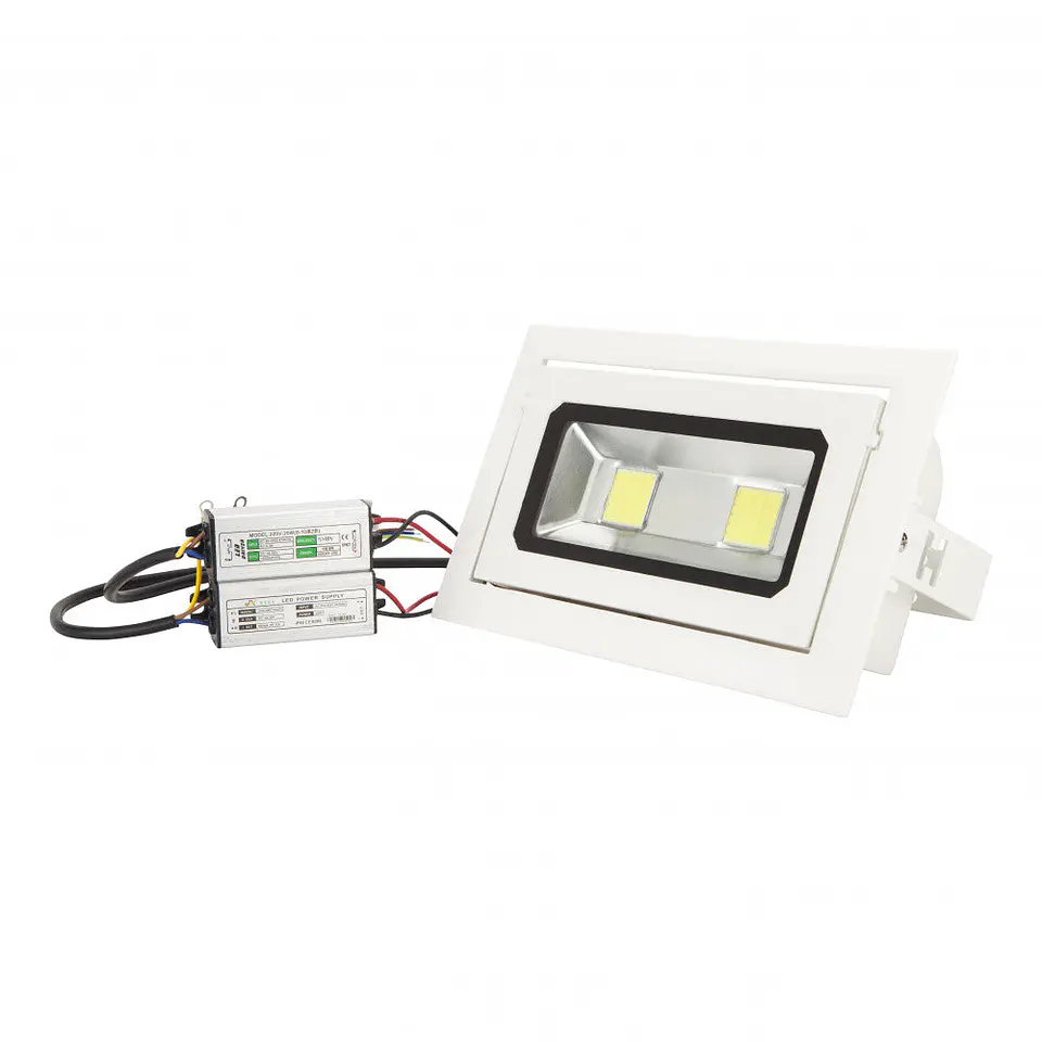Foco Downlight LED 40W 3.600Lm 6000ÂºK Retangular InclinÃ¡vel 40.000H [WR-RECTBAS-40W-CW] 5