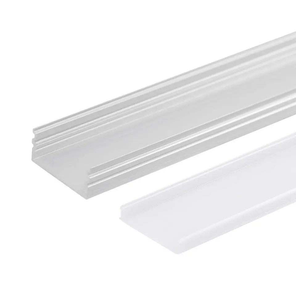 Perfil AlumÃ­nio Para AÂ Tira LED Led Em Dobro - DifusorÂ Leitoso X 2M 1