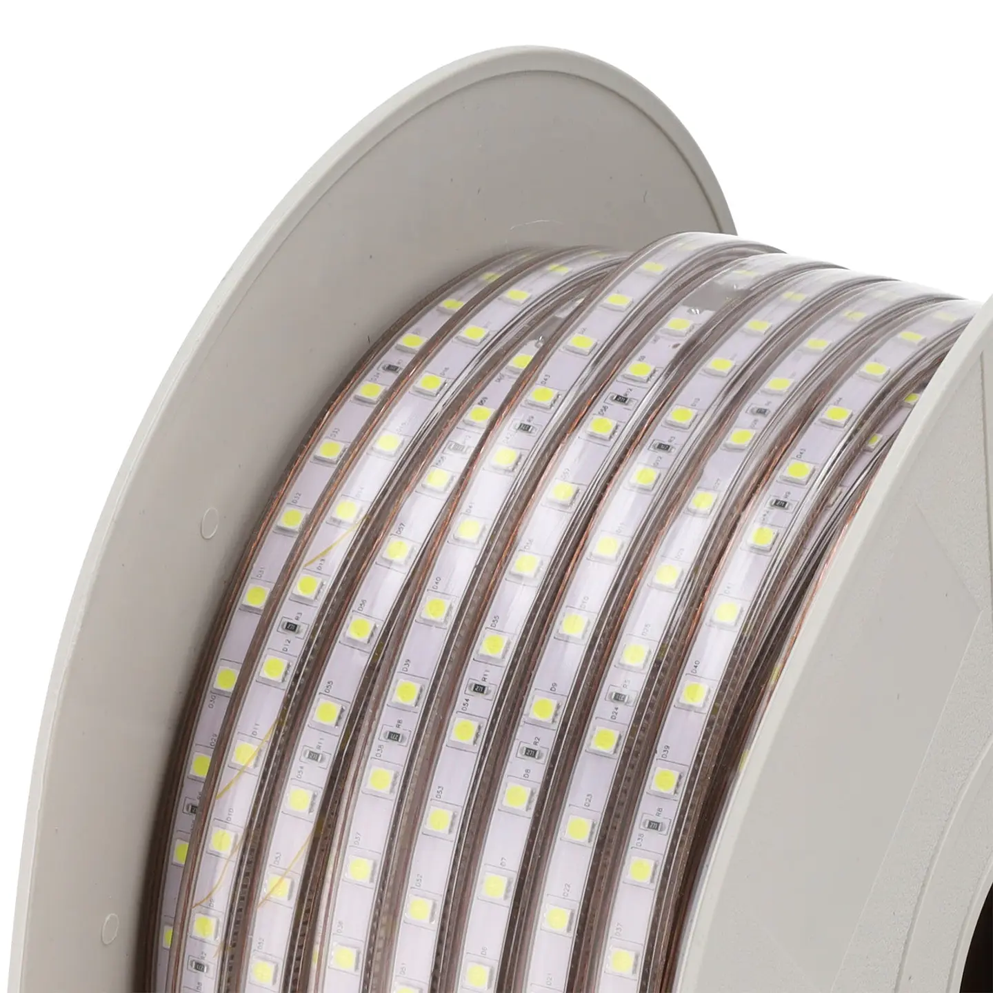 Faixa de 60 LEDs/M 500W 42.000Lm 4200ÂºK SMD5050 220VAC IP65 x50M 40.000H [HO-220-60-50M-W] 2
