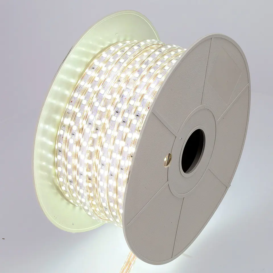 Faixa de 60 LEDs/M 500W 42.000Lm SMD5050 220VAC IP65 x50M 40.000H [HO-220-60-50M-R] 4