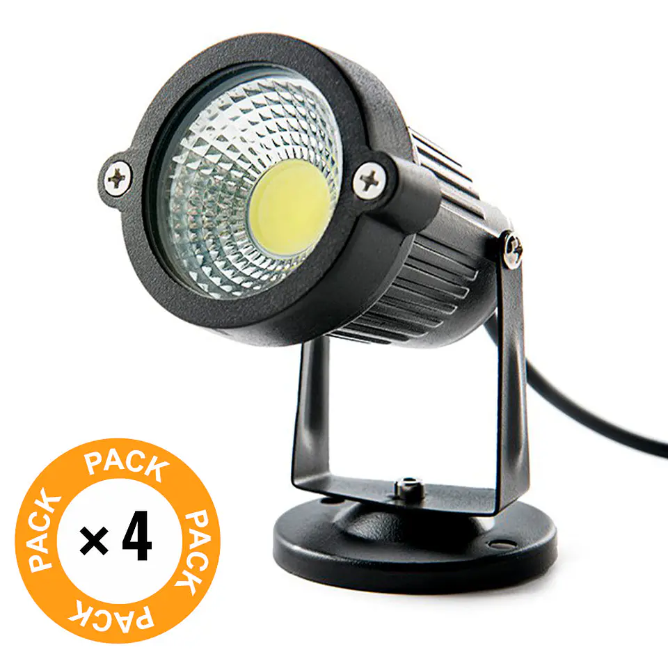 Pacote de 4 Focos LED para Jardim 5W 421Lm 2700ÂºK 40.000H [SL-SL-C12-5W-WW-PK4-AP] 2