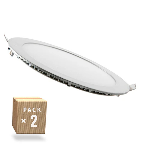 Pacote de 2 Paineis LED 18W 1800Lm 4200ºK Circular 40.000H [JL-GP-LZ-3-MW-PK2-AP]