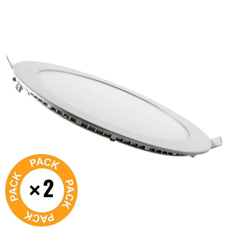 Pacote de 2 painÃ©is LED 18W 1800Lm 6000ÂºK Circular 40.000H [JL-GP-LZ-3-M-CW-PK2-AP] 2
