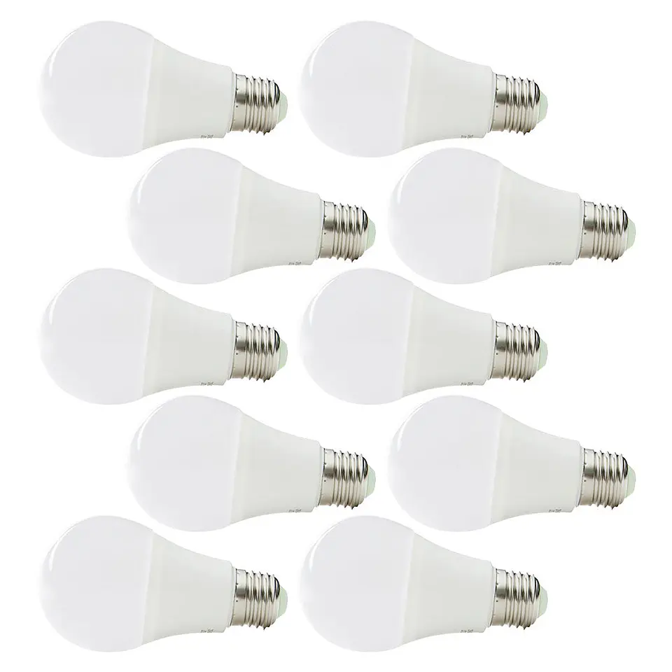 Pack de 10 LÃ¢mpadas LED EsfÃ©ricas AlumÃ­nio/PC E27 9W 810Lm 40.000H 3