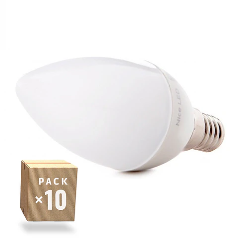 Pacote de 10 Lampadas Vela LED 2835SMD E14 5W 410Lm 40.000H