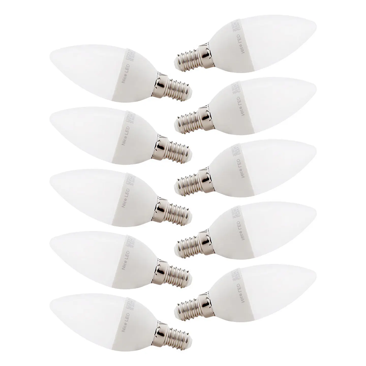 Pacote de 10 Lampadas Vela LED 2835SMD E14 5W 410Lm 40.000H 3